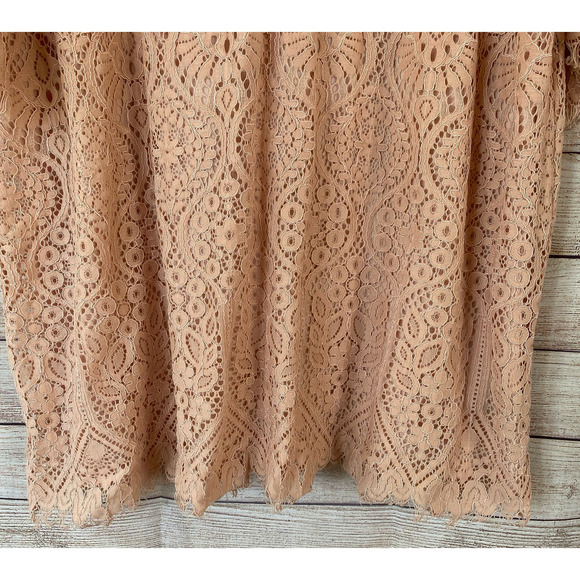 Worthington Womens Lace Peachy Pink Shift Dress Size 2X Plus Spring Easter - Picture 4 of 10